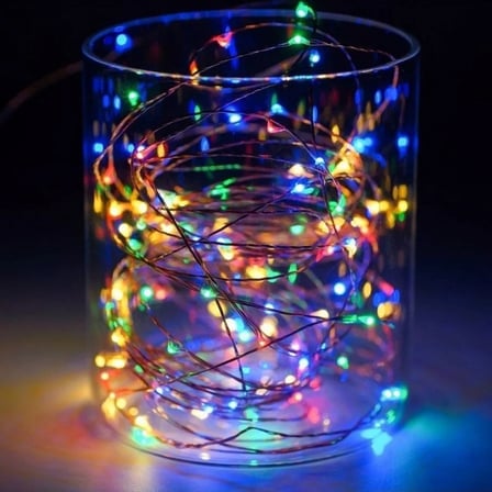 Gd968 Şerit Pilli Aydınlatma 10 Metre 100 Adet Rgb Peri Led