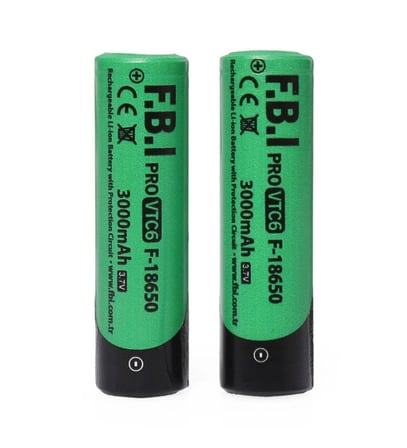 F.b.ı Vtc6 18650 3.7v 3000mah 30a Li-ion Şarjlı Pil + Pil Taşıma Kutusu 2'li Set