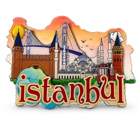 İstanbul Temalı Ahşap Buzdolapı Süsü Magnet Alk5938