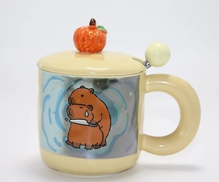 3d Capybara Desenli Porselen Kupa Bardak Alk4501