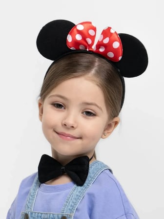 Minnie Mouse Kostüm Seti Taç Kuyruk Papyon Gösteri Seti