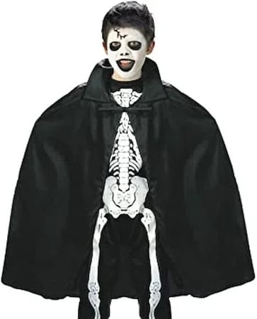 Siyah Renk Yakalı Halloween Pelerini 90 Cm