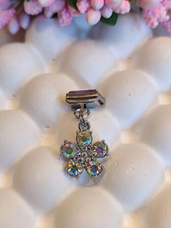 Vintage Parlak Taşlı Charm