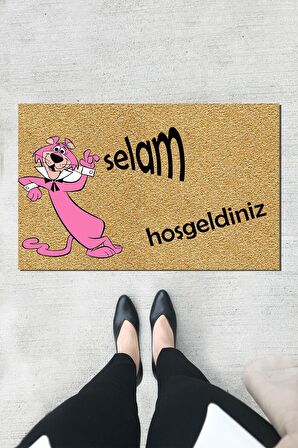 Pink Panter Kapı Önü Paspası Dekoratif Kapı Paspası Dış Mekân Paspas Ev İçi Paspası 45x70cm