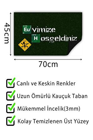 Breaking Bad Kapı Önü Paspası Dekoratif Kapı Paspası Dış Mekân Paspas Ev İçi Paspası 45x70cm