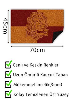 Gryffindor Kapı Önü Paspası Dekoratif Kapı Paspası Dış Mekân Paspas Ev İçi Paspası 45x70cm