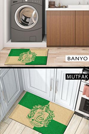 Slytherin Kapı Önü Paspası Dekoratif Kapı Paspası Dış Mekân Paspas Ev İçi Paspası 45x70cm