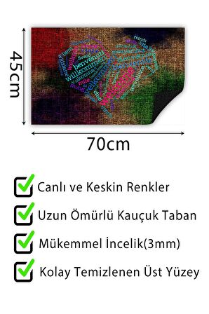 Kapı Önü Paspası Dekoratif Kapı Paspası Dış Mekân Paspas Ev İçi Paspası 45x70cm