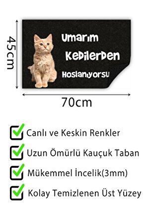 Umarım Kapı Önü Paspası Dekoratif Kapı Paspası Dış Mekân Paspas Ev İçi Paspası 45x70cm