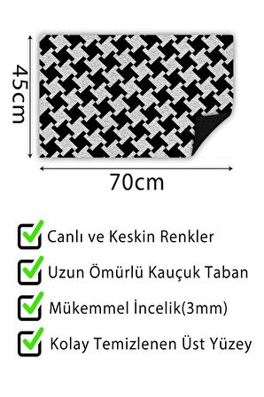 Kazayağı Baskılı Kapı Önü Paspası Dekoratif Kapı Paspası Dış Mekân Paspas Ev İçi Paspası 45x70cm