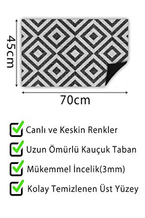 Kapı Önü Paspası Dekoratif Kapı Paspası Dış Mekân Paspas Ev İçi Paspası 45x70cm