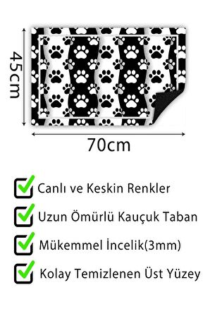 Pati Kapı Önü Paspası Dekoratif Kapı Paspası Dış Mekân Paspas Ev İçi Paspası 45x70cm