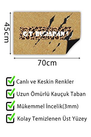 Git Buradan Kapı Önü Paspası Dekoratif Kapı Paspası Dış Mekân Paspas Ev İçi Paspası 45x70cm