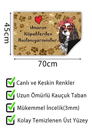 Umarım Kapı Önü Paspası Dekoratif Kapı Paspası Dış Mekân Paspas Ev İçi Paspası 45x70cm