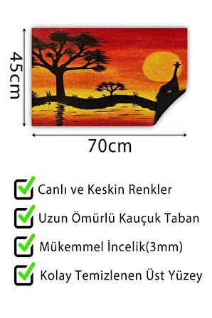 Manzara Kapı Önü Paspası Dekoratif Kapı Paspası Dış Mekân Paspas Ev İçi Paspası 45x70cm