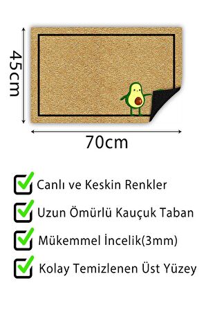 Kapı Önü Paspası Dekoratif Kapı Paspası Dış Mekân Paspas Ev İçi Paspası 45x70cm