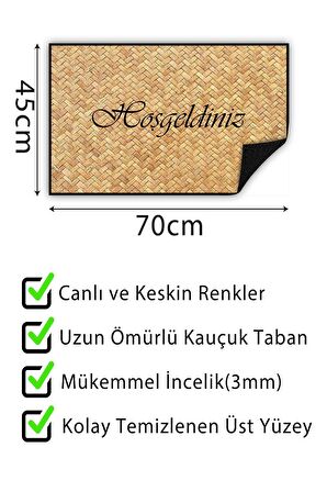 Kapı Önü Paspası Dekoratif Kapı Paspası Dış Mekân Paspas Ev İçi Paspası 45x70cm