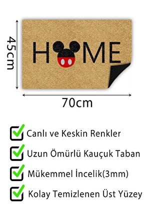 Home Kapı Önü Paspası Dekoratif Kapı Paspası Dış Mekân Paspas Ev İçi Paspası 45x70cm