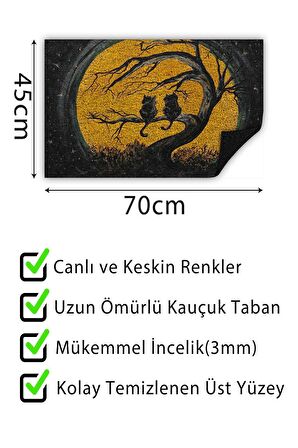 Kapı Önü Paspası Dekoratif Kapı Paspası Dış Mekân Paspas Ev İçi Paspası 45x70cm