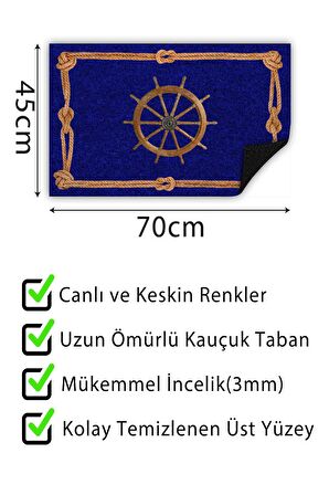 Dümen Kapı Önü Paspası Dekoratif Kapı Paspası Dış Mekân Paspas Ev İçi Paspası 45x70cm