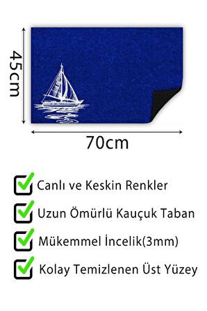 Gemi Kapı Önü Paspası Dekoratif Kapı Paspası Dış Mekân Paspas Ev İçi Paspası 45x70cm