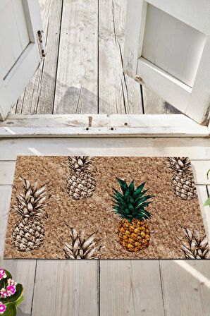 Ananas Kapı Önü Paspası Dekoratif Kapı Paspası Dış Mekân Paspas Ev İçi Paspası 45x70cm