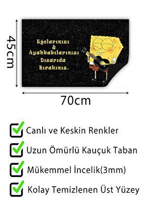 Kapı Önü Paspası Dekoratif Kapı Paspası Dış Mekân Paspas Ev İçi Paspası 45x70cm