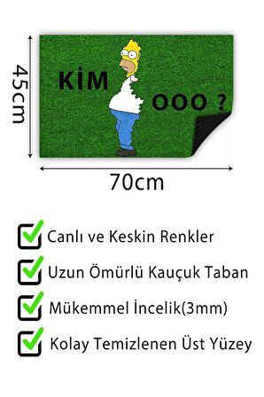 Kapı Önü Paspası Dekoratif Kapı Paspası Dış Mekân Paspas Ev İçi Paspası 45x70cm