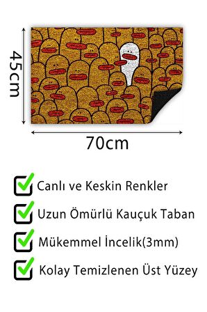 Kapı Önü Paspası Dekoratif Kapı Paspası Dış Mekân Paspas Ev İçi Paspası 45x70cm