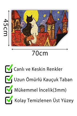 Kapı Önü Paspası Dekoratif Kapı Paspası Dış Mekân Paspas Ev İçi Paspası 45x70cm