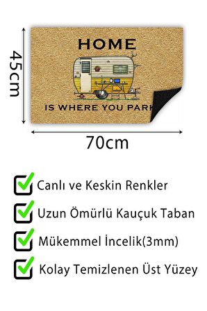 Karavan apı Önü Paspası Dekoratif Kapı Paspası Dış Mekân Paspas Ev İçi Paspası 45x70cm