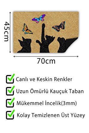 Kapı Önü Paspası Dekoratif Kapı Paspası Dış Mekân Paspas Ev İçi Paspası 45x70cm