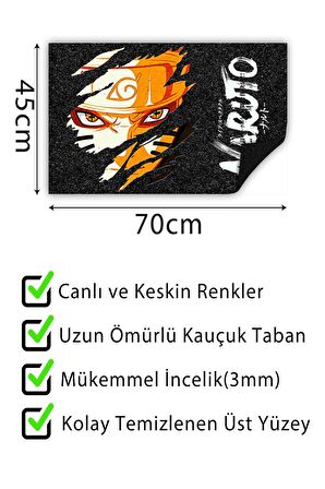 Naruto Kapı Önü Paspası Dekoratif Kapı Paspası Dış Mekân Paspas Ev İçi Paspası 45x70cm