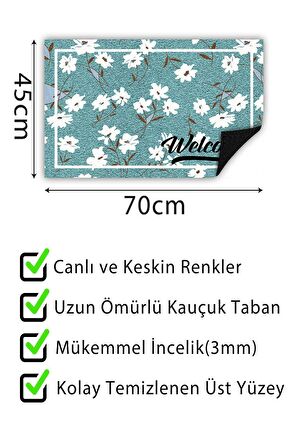 Kapı Önü Paspası Dekoratif Kapı Paspası Dış Mekân Paspas Ev İçi Paspası 45x70cm