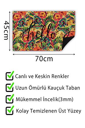 Kapı Önü Paspası Dekoratif Kapı Paspası Dış Mekân Paspas Ev İçi Paspası 45x70cm