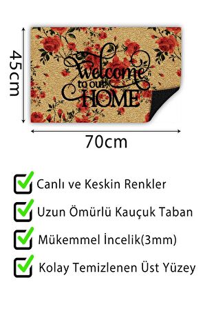 Kapı Önü Paspası Dekoratif Kapı Paspası Dış Mekân Paspas Ev İçi Paspası 45x70cm