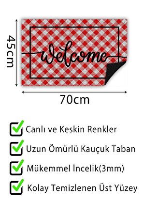 Kapı Önü Paspası Dekoratif Kapı Paspası Dış Mekân Paspas Ev İçi Paspası 45x70cm