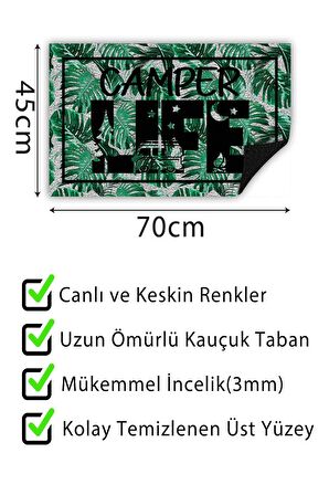 Camper Life Kapı Önü Paspası Dekoratif Kapı Paspası Dış Mekân Paspas Ev İçi Paspası 45x70cm