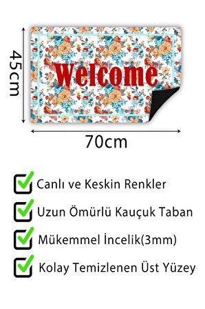 Kapı Önü Paspası Dekoratif Kapı Paspası Dış Mekân Paspas Ev İçi Paspası 45x70cm