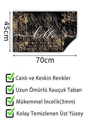 Kapı Önü Paspası Dekoratif Kapı Paspası Dış Mekân Paspas Ev İçi Paspası 45x70cm