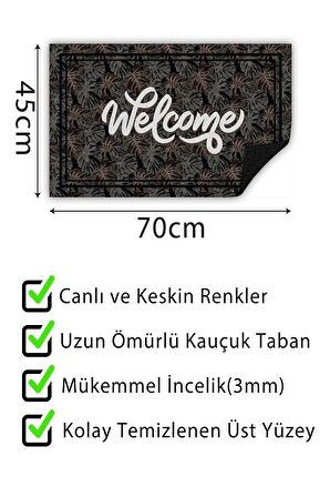 Kapı Önü Paspası Dekoratif Kapı Paspası Dış Mekân Paspas Ev İçi Paspası 45x70cm