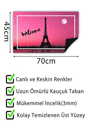 Kapı Önü Paspası Dekoratif Kapı Paspası Dış Mekân Paspas Ev İçi Paspası 45x70cm