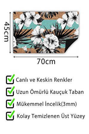 Kapı Önü Paspası Dekoratif Kapı Paspası Dış Mekân Paspas Ev İçi Paspası 45x70cm