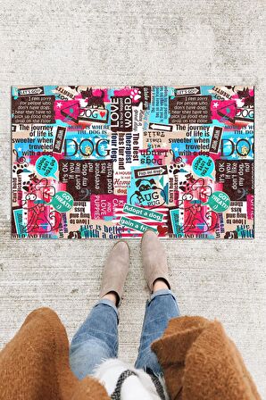 Kapı Önü Paspası Dekoratif Kapı Paspası Dış Mekân Paspas Ev İçi Paspası 45x70cm