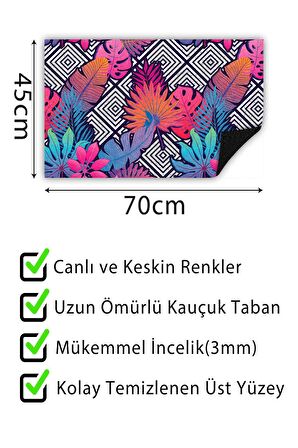 Kapı Önü Paspası Dekoratif Kapı Paspası Dış Mekân Paspas Ev İçi Paspası 45x70cm