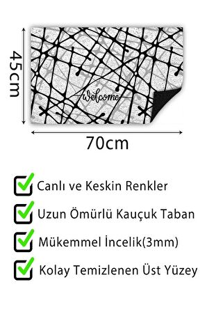 Kapı Önü Paspası Dekoratif Kapı Paspası Dış Mekân Paspas Ev İçi Paspası 45x70cm