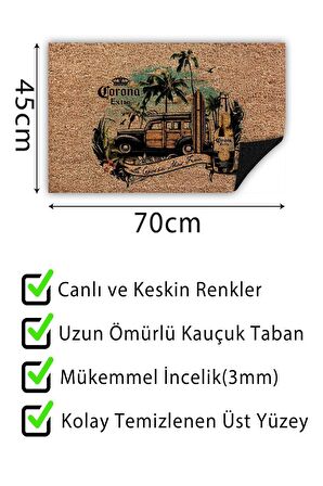 Kapı Önü Paspası Dekoratif Kapı Paspası Dış Mekân Paspas Ev İçi Paspası 45x70cm