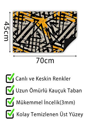 Kapı Önü Paspası Dekoratif Kapı Paspası Dış Mekân Paspas Ev İçi Paspası 45x70cm