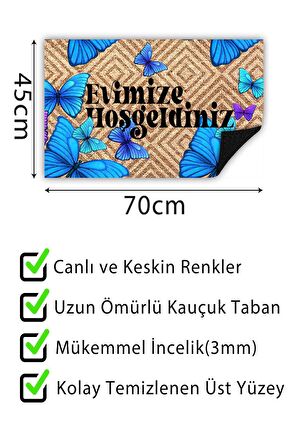 Kapı Önü Paspası Dekoratif Kapı Paspası Dış Mekân Paspas Ev İçi Paspası 45x70cm