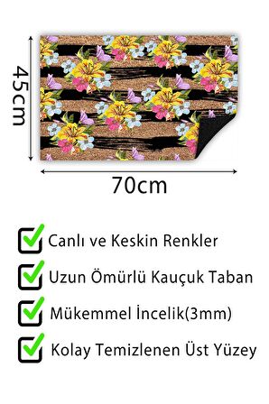 Kapı Önü Paspası Dekoratif Kapı Paspası Dış Mekân Paspas Ev İçi Paspası 45x70cm